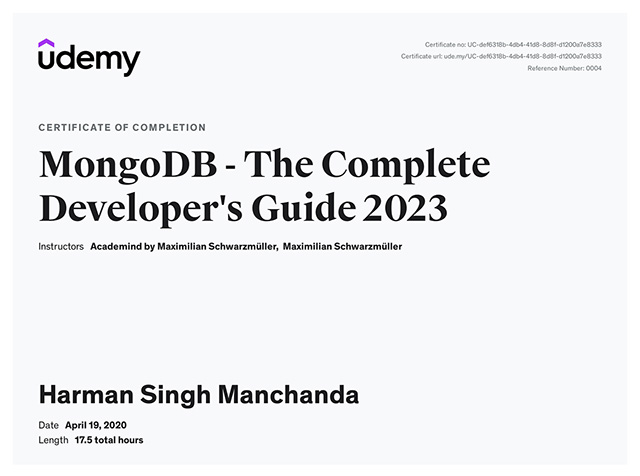 MongoDB - The Complete Developer's Guide 2020